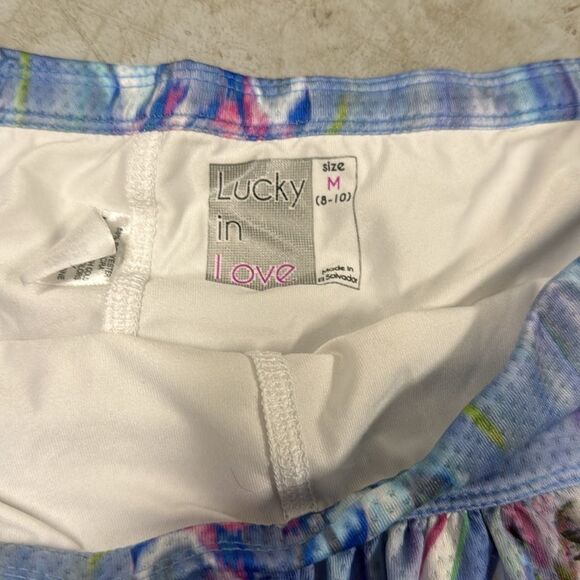 Lucky in Love Blue and Purple Athletic Skirt with Pockets - Shorts - Size Medium - Picture 3 of 4